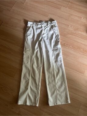 Wonderly Crème High Rise Utility Wide Leg Pants Women’s 10
